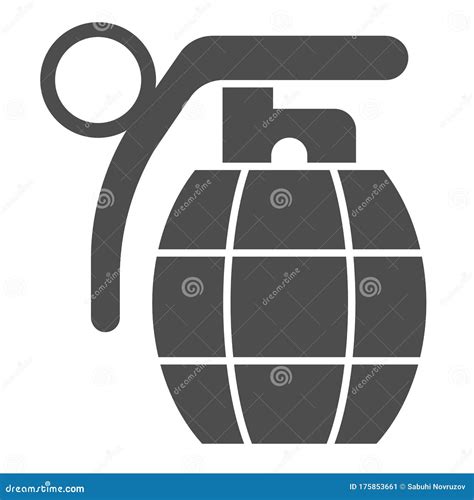 Battle Grenade Solid Icon Handle War Weapon Symbol Glyph Style