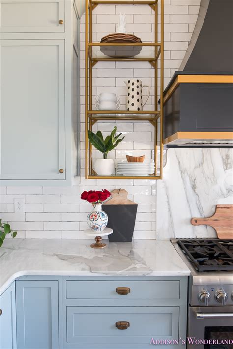 And here are the four in the turquoise, green, white and gold colorway along stunning! Styling Open Kitchen Shelves... - Addison's Wonderland