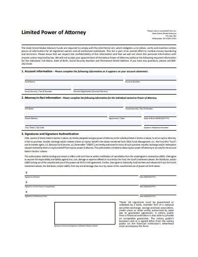 limited power  attorney samples