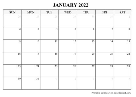 Free 2022 Blank Calendar Templates Word Pdf Calendarkart Blank