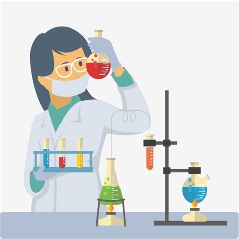 research experiment test laboratory science scientist chemist illustration education lab
