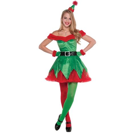 Sexy Elf Ladies Santas Helper Ladies Christmas Fancy Dress Costume Tights Ebay