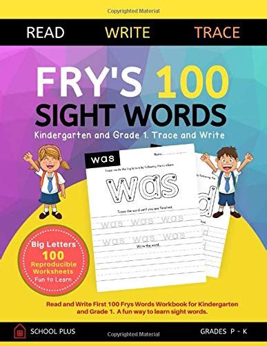 Frys 100 Sight Words Kindergarten Trace And Write Frys First 100 High