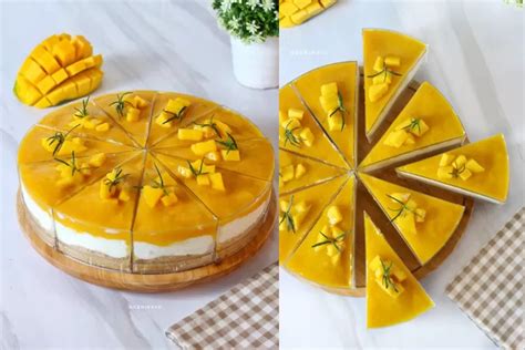 Resep Mango Cheese Float Cake Super Lembut Tanpa Oven Duh Hasilnya