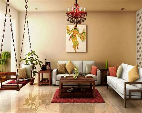 Modern Indian Living Apace With Swing Chairs Homemydesign
