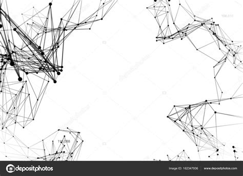 Abstract Black And White Space Background Geometry Surfaces Lines And