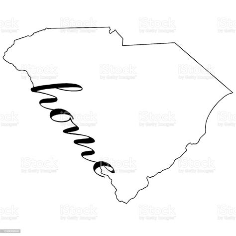 South Carolina State Outline Vector Illustration Stock Illustration