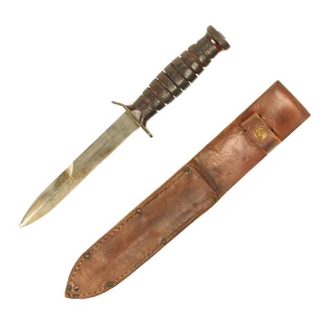 Original Us Wwii 1944 M3 Imperial Fighting Knife With Leather