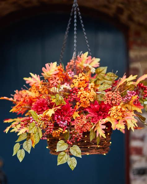 Outdoor Harvest Bloom Foliage Fall Hanging Baskets