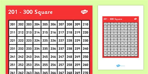 1 To 300 Numbers Chart Free Printable Numbers Printable Numbers Images