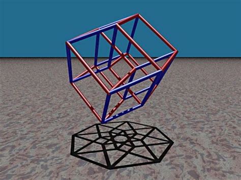 3d 4 Dimensional Tesseract Hypercube Model B Tjt46 Geometry Sacred
