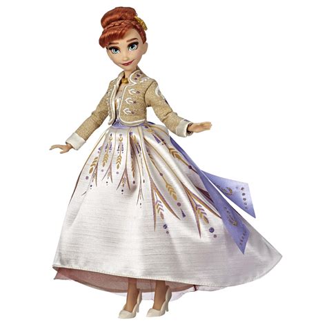 buy disney frozen arendelle anna fashion doll with glittery white travel dress inspired by