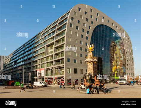 Exterior View Of The New Market Hall Or In Dutch Markthal Rotterdam In