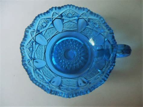 Le Smith Cobalt Blue Glass Handled Candy Dish Bowl Quintec Etsy