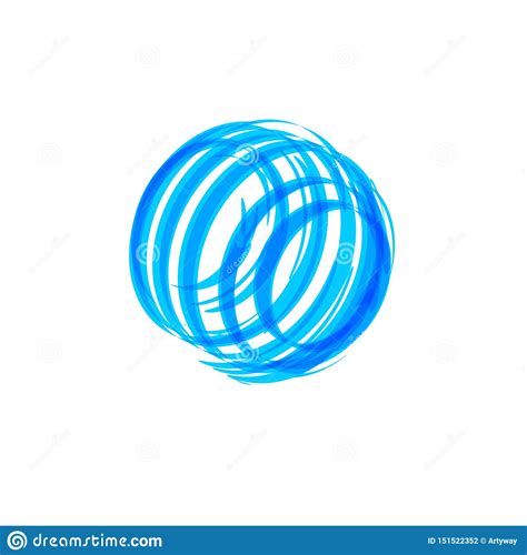 Abstract Blue Circle Shape Logo Concept Global Network Icon Template