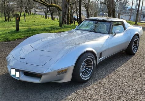 1980 C3 Corvette Silver W Hand Painted Pin Stripe And Oyster White