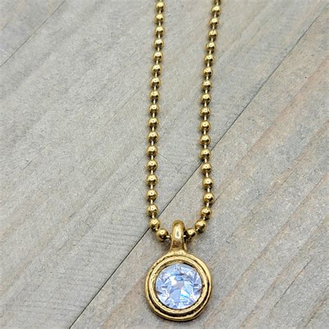 Single Crystal Gold Pendant Necklace Nicki Lynn Jewelry