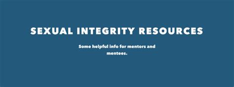 Sexual Integrity Resources Radical Mentoring