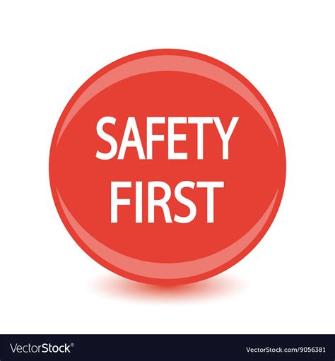 Safety First Icon Internet Button On White Vector Image