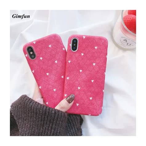 Gimfun Simple Pink Love Heart Phone Case For Iphone 7 7plus 6 6s 6splus