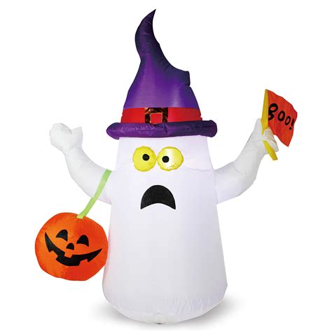 Joiedomi Halloween 5 Ft Inflatable Ghost With Boo Flag With Build In