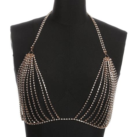 Piece New Fashion Sexy Shiny Crystal Rhinestone Bra Chest Body Chains Bikini Jewelry Gift For