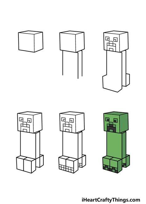 How To Draw A Creeper Step By Step Design Talk