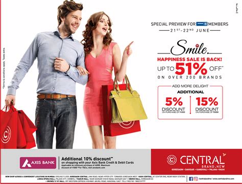 Central Shopping Mall Happiness Sale Is Back Upto 51 Off Ad Advert
