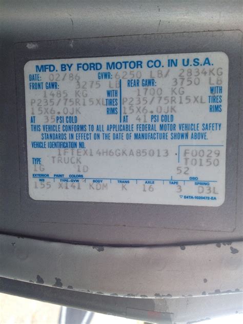 Axle Code Ford F150 Forum Community Of Ford Truck Fans