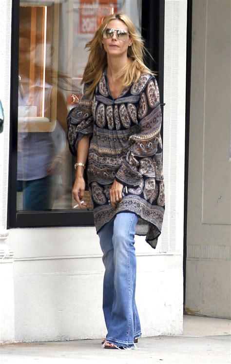 Heidi Klum Street Style Shopping On Madison Avenue In New York June