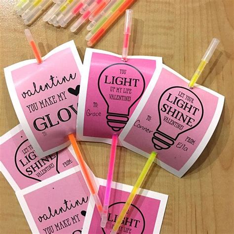 Pink Glow Stick Valentines Instant Digital Download Etsy Glow Stick