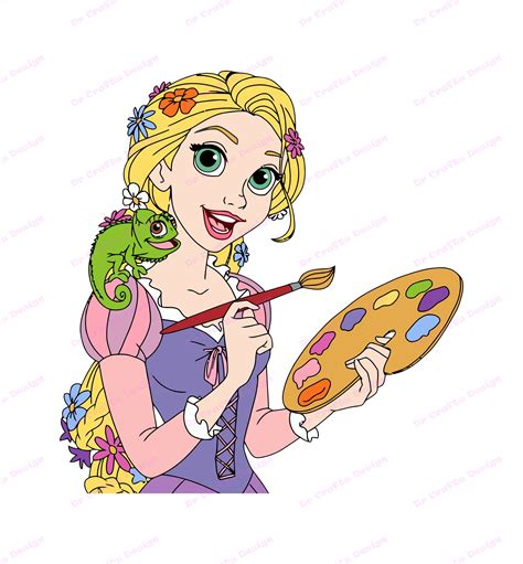 Rapunzel Painting With Pascal Tangled Svg Svg Dxf Cricut Silhouette