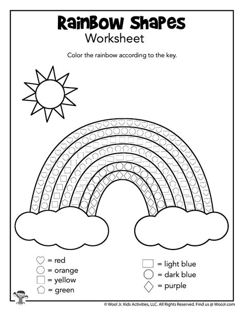 Rainbow To Colour In Worksheet