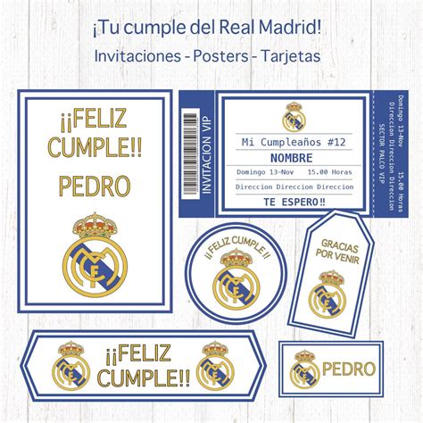 Real Madrid Decoración Cumpleaños Set Imprimible Birthday Party Set