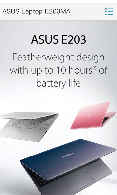 Asus Vivobook E203m 32gb Computers And Tech Laptops And Notebooks On