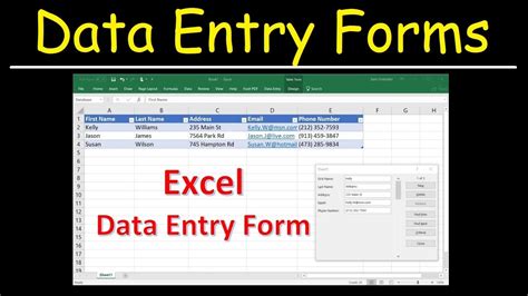 How To Create A Data Entry Form In Microsoft Excel Youtube