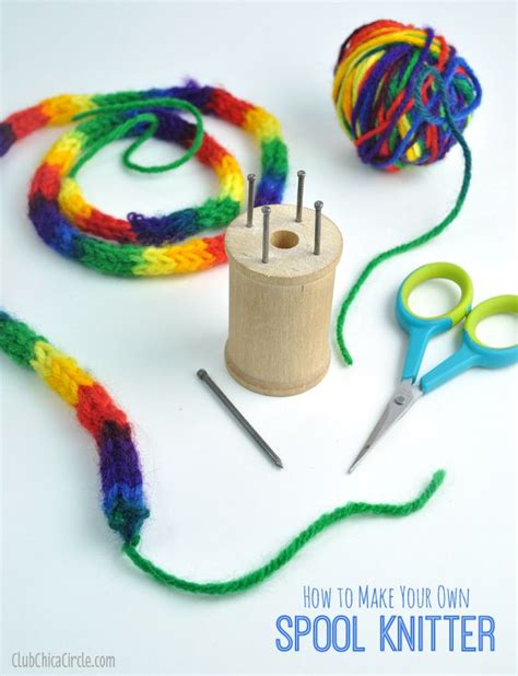Spool Knitting Easy Diy With A Wooden Spool And Nails Also Includes