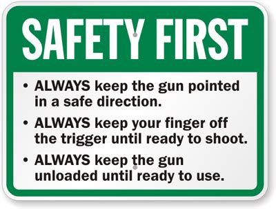 Never try to fire a gun which may have a plugged or partially obstructed. Gun Safety Signs | Shooting Range Gun Safety Signs