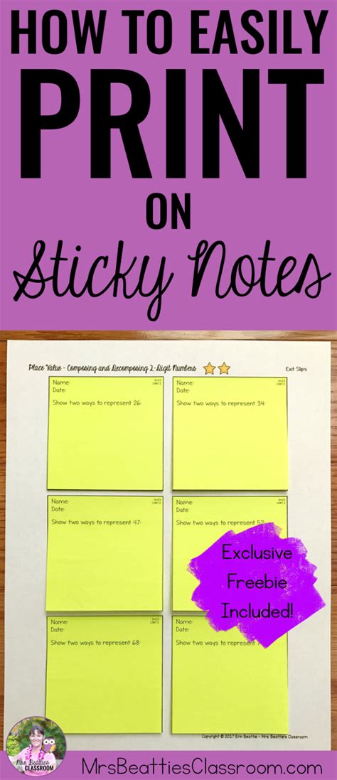 How To Easily Print On Sticky Notes Mrs Beatties Classroom