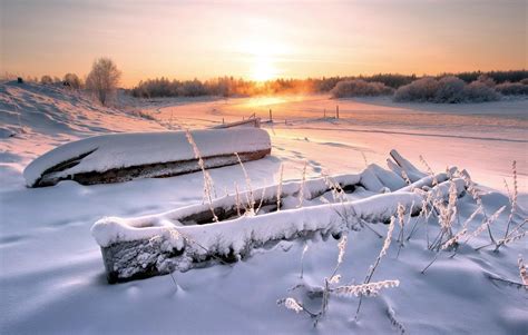 Wallpaper Landscape Reflection Snow Winter Ice Morning Frost