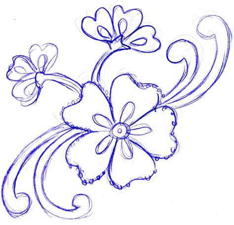 Flower Design Drawing With Colour Easy Free For Commercial Use No