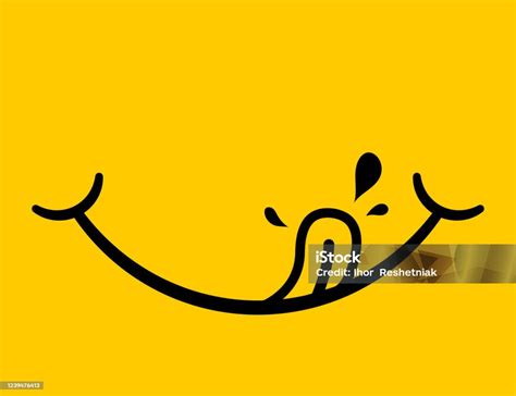 Ikon Enak Logo Makanan Lezat Senyum Wajah Setelah Makanan Lezat Emoji