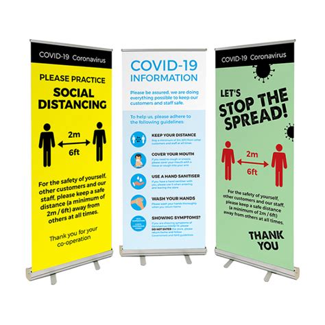Floor Standing Banner Covid 19 Coronavirus Information Banner Display