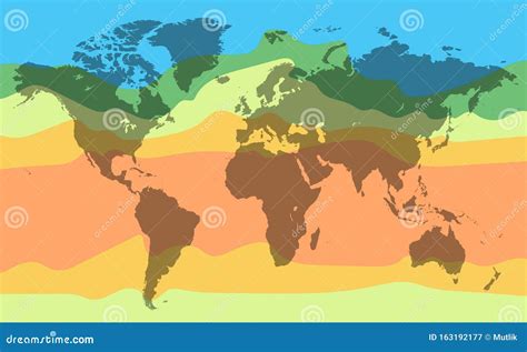 Mapa Mundial De La Temperatura Del Clima Ilustración Vectorial