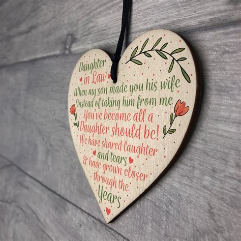 Check spelling or type a new query. Daughter In Law Birthday Christmas GIFTS Wooden Heart ...