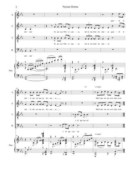 Even you, oh princess, in your cold room, watch the stars, that. Nessun Dorma For Satb Music Sheet Download - TopMusicSheet.com