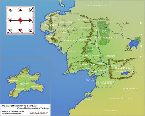 Númenor And Western Middle Earth In The 3rd Age Middle Earth Map