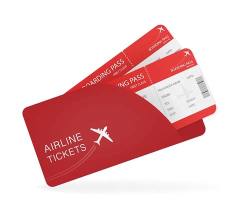 Premium Vector Airline Boarding Pass Tickets To Plane For Travel