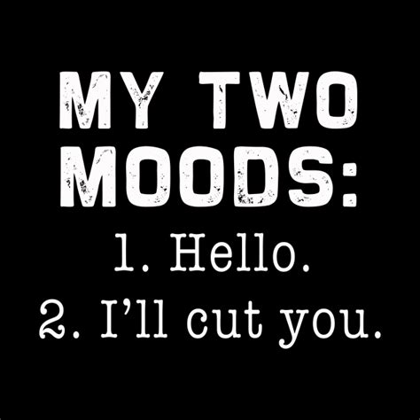 My Two Moods Hello Ill Cut You Sarcastic Funny T Shirt My Two