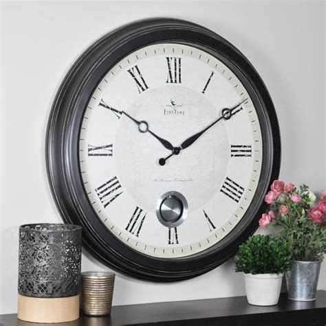 Firstime 24 In Round Adair Wall Clock 25605 The Home Depot